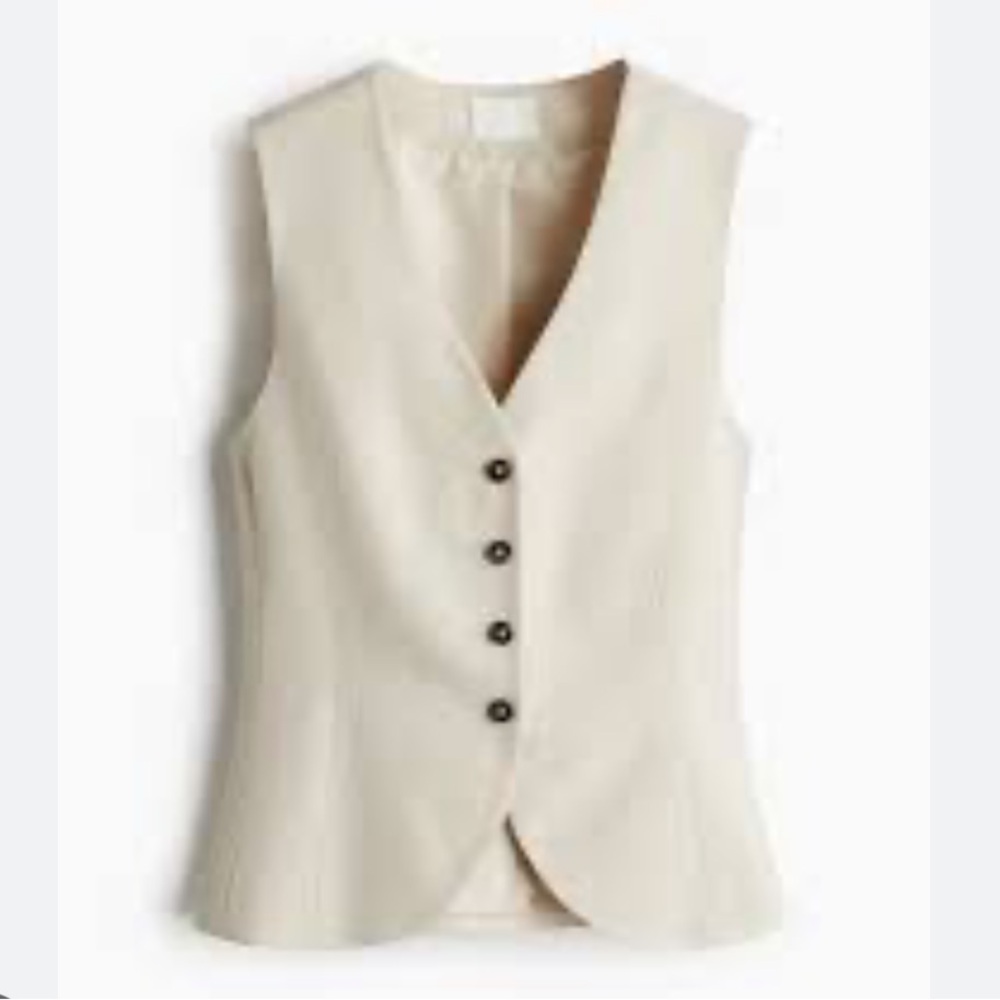 NWT H&M Ivory Buttoned Vest